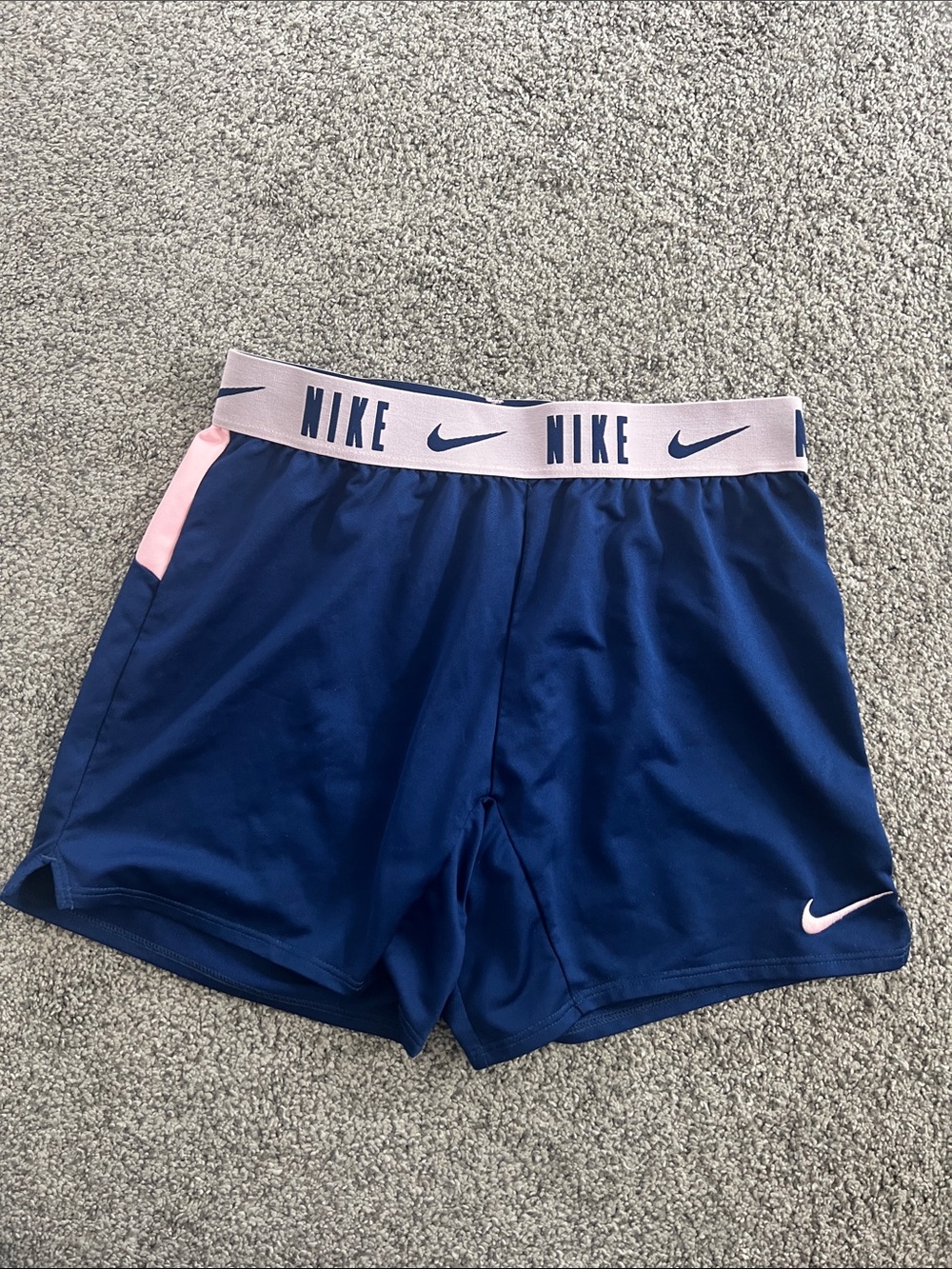 Nike Dri-Fit Navy and Pink Performance Running Shorts